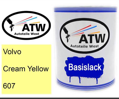 Volvo, Cream Yellow, 607: 1L Lackdose, von ATW Autoteile West.